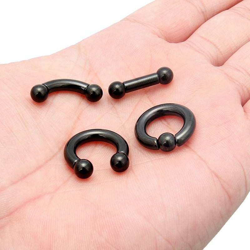 Ocptiy 6G Septum Rings Gauges Tunnel Plug Earrrings stretching kit Large Septum Nose pincher Pa Nipple Lip Tongue Ring Hoop Stainless Surgical Steel Cartilage Helix Earring Piercing Jewerly Women Men - Image 3